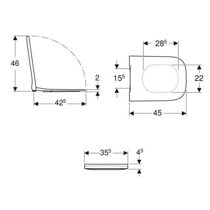 Geberit 500.238.01.1 - Asiento de inodoro Smyle Square duroplástico/blanco