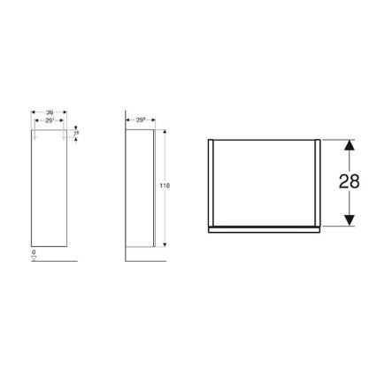 Geberit 500.361.00.1 - Mueble de baño suspendido Smyle Square 118x36 cm blanco