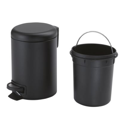 Gedy - Cubo de basura POTTY 3 l con cierre suave, negro mate