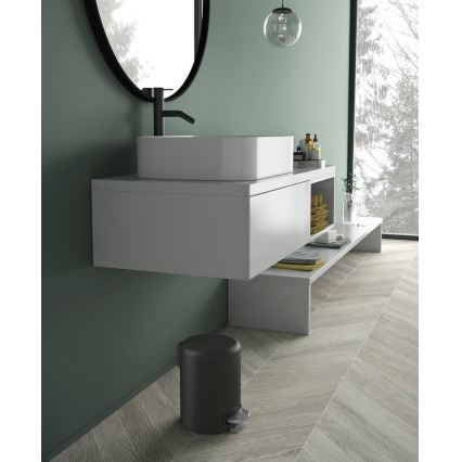 Gedy - Cubo de basura POTTY 5 l, cierre suave, negro mate