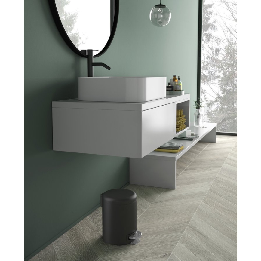 Gedy - Cubo de basura POTTY 5 l, cierre suave, negro mate