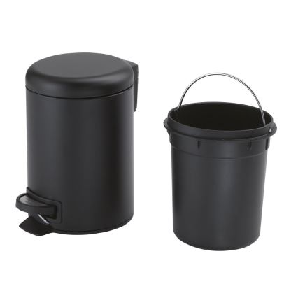 Gedy - Cubo de basura POTTY 5 l, cierre suave, negro mate