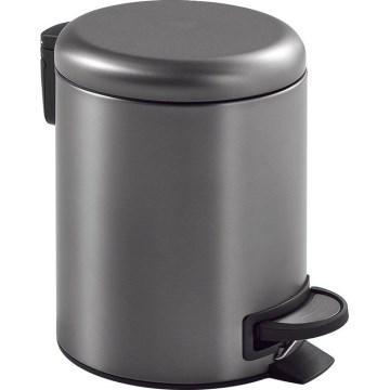 Gedy - Cubo de basura POTTY 5 l con cierre amortiguado gris metálico