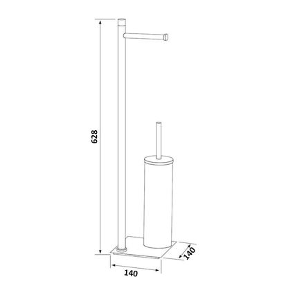 Gedy - Escobilla de pie para WC con portarrollos TRILLY negro mate/bambú