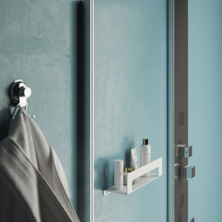 Gedy - Estante con toallero CLEO 30 cm blanco mate