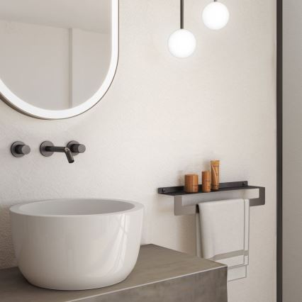 Gedy - Estante con toallero CLEO 50 cm gris metalizado