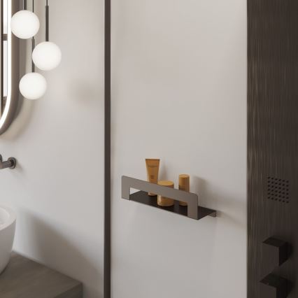 Gedy - Estante con toallero CLEO 50 cm gris metalizado