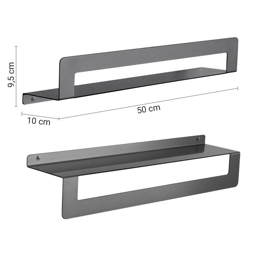 Gedy - Estante con toallero CLEO 50 cm gris metalizado