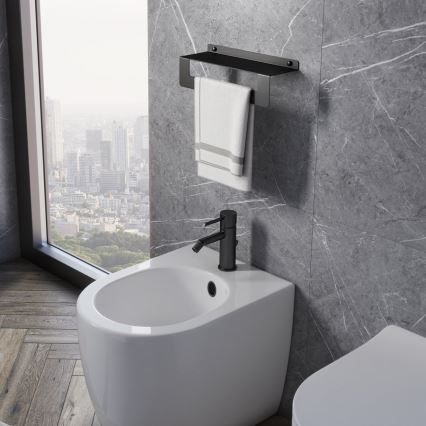 Gedy - Estante con toallero CLEO 50 cm negro mate