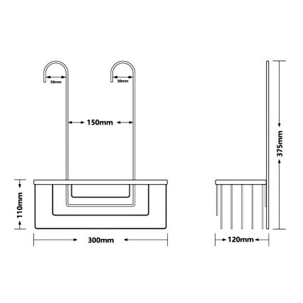 Gedy - Estante de ducha colgante SMART 37,5x30 cm cromo brillante