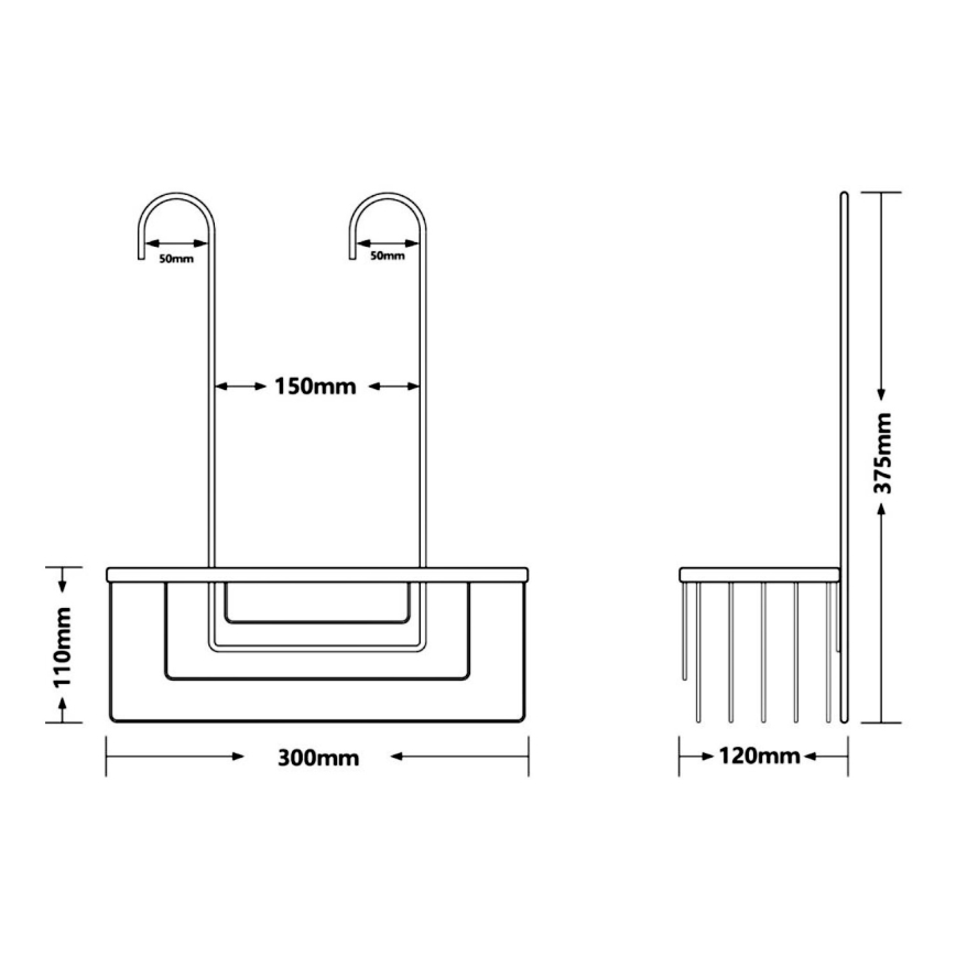 Gedy - Estante de ducha colgante SMART 37,5x30 cm cromo brillante