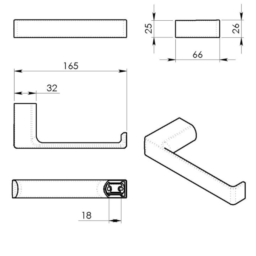 Gedy - Portarrollos de papel higiénico PIRENEI blanco mate