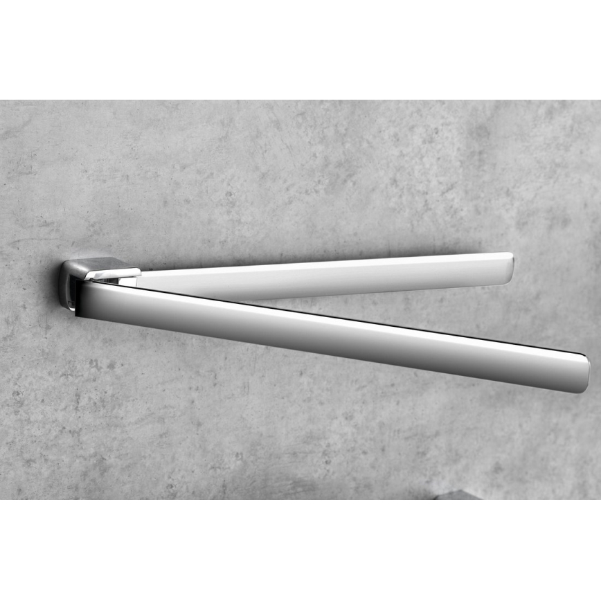 Gedy - Portatoallas giratorio de pared PIRENEI 36 cm cromo brillante