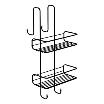 Gedy - Repisa de pared para ducha CHROM LINE 49x24 cm negro mate
