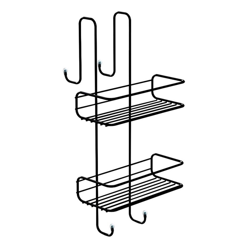 Gedy - Repisa de pared para ducha CHROM LINE 49x24 cm negro mate