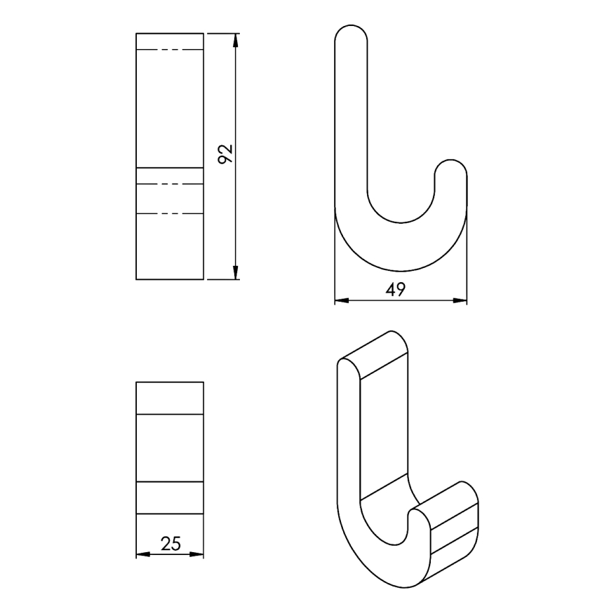 Gedy - SET 2x Percha de pared HIMALAYA bambú