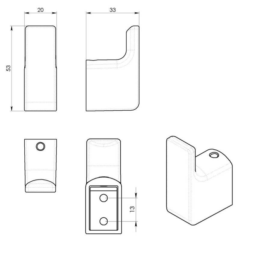 Gedy - SET 2x Percha de pared PIRENEI mate negro