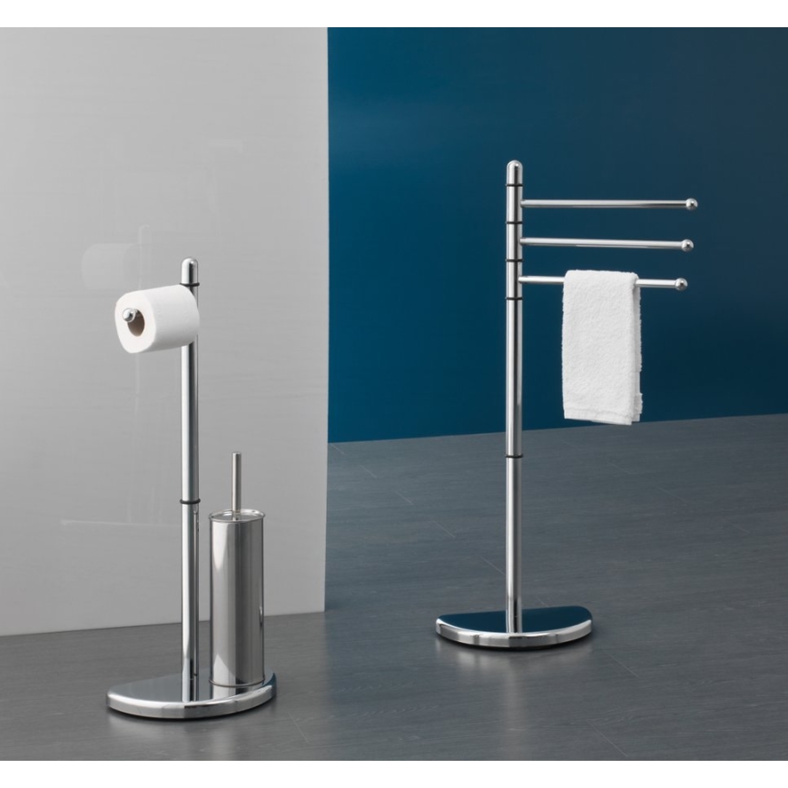 Gedy - Soporte con toallero HIBISCUS de 90,5 cm cromo brillante