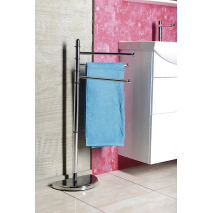 Gedy - Soporte con toallero HIBISCUS de 90,5 cm cromo brillante