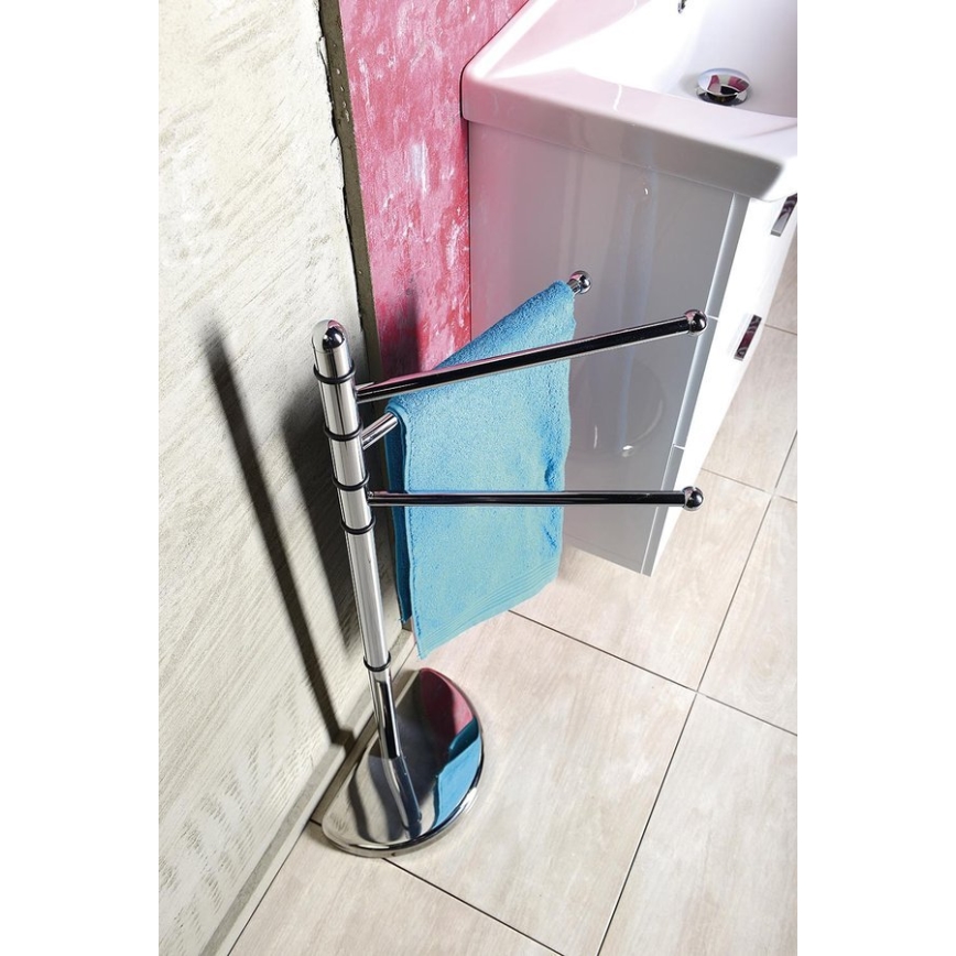 Gedy - Soporte con toallero HIBISCUS de 90,5 cm cromo brillante