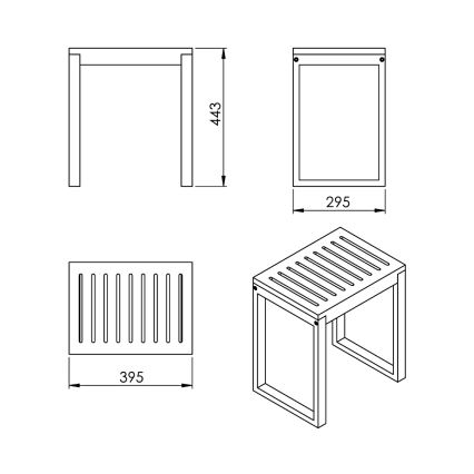 Gedy - Taburete de baño HIMALAYA 39,5x44,3 cm bambú