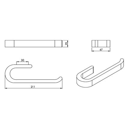 Gedy - Toallero de pared HIMALAYA 6,7x21 cm bambú