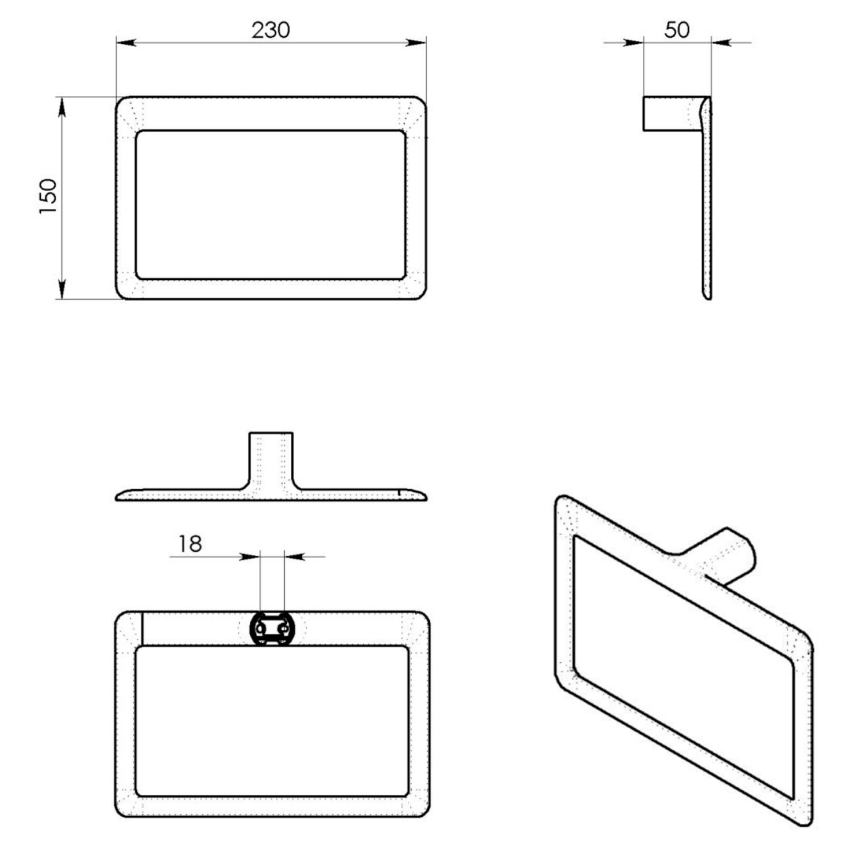Gedy - Toallero de pared PIRENEI 15x23 cm cromo brillante