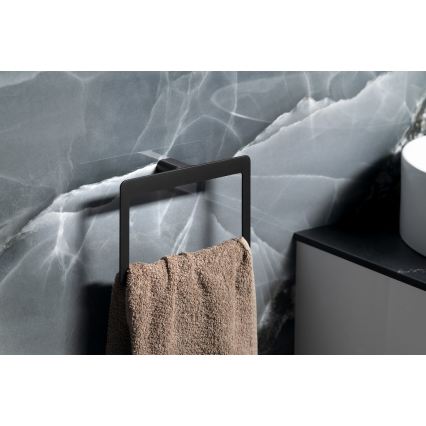 Gedy - Toallero de pared PIRENEI 15x23 cm negro mate
