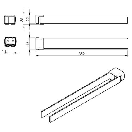 Gedy - Toallero de pared PIRENEI 35,9 cm blanco mate
