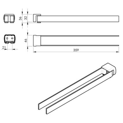 Gedy - Toallero de pared PIRENEI 35,9 cm oro mate