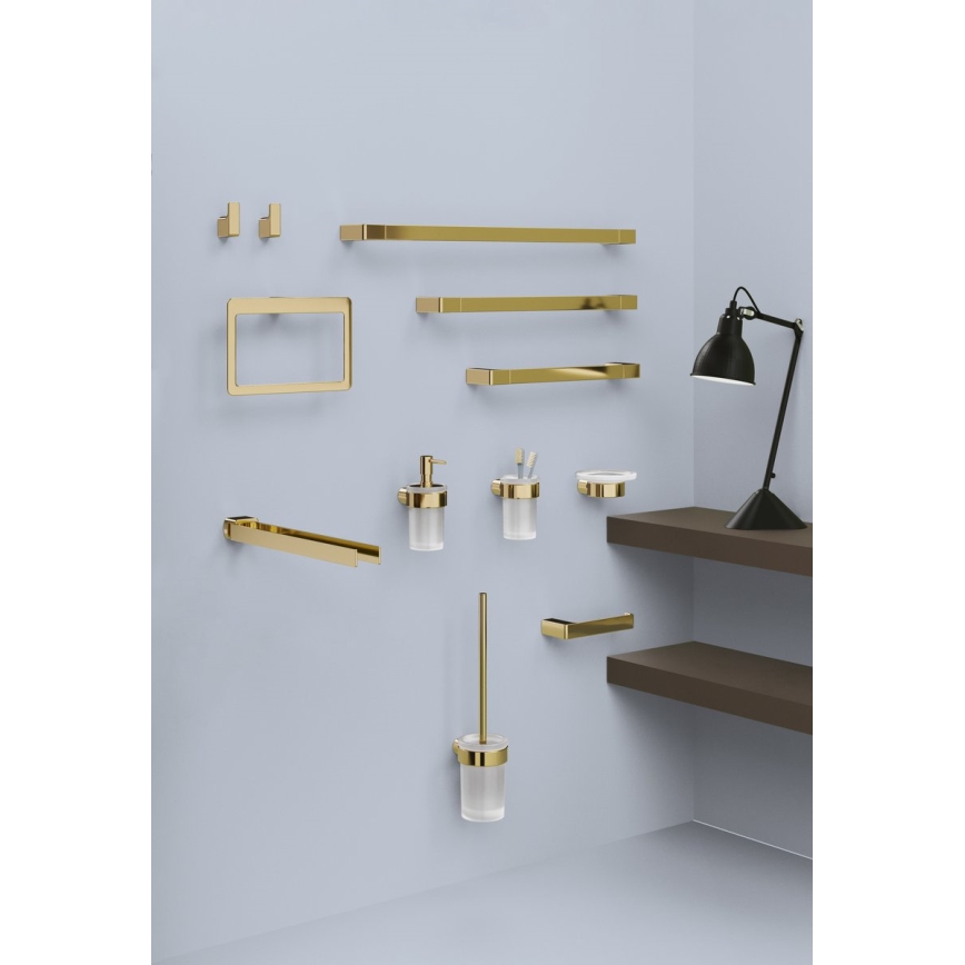 Gedy - Toallero de pared PIRENEI 6,6 x 60 cm dorado