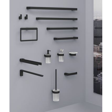 Gedy - Toallero de pared PIRENEI 6,6x41 cm negro mate
