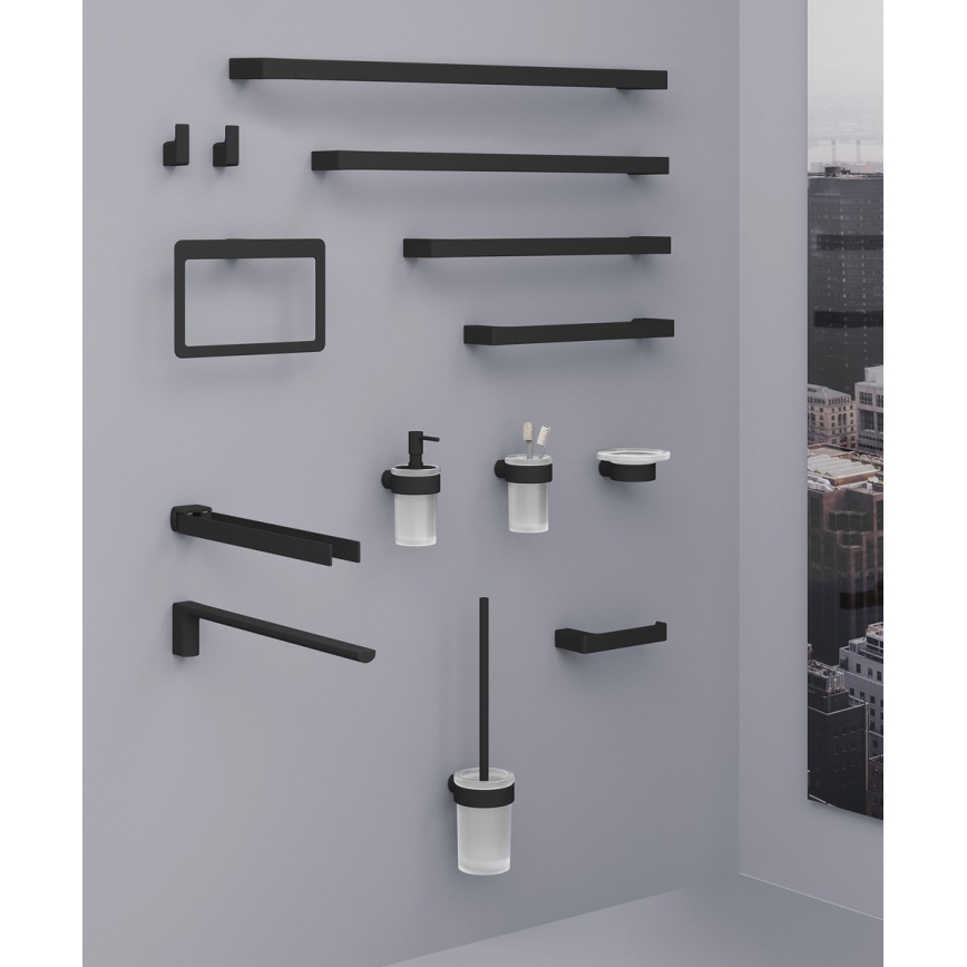 Gedy - Toallero de pared PIRENEI 6,6x41 cm negro mate