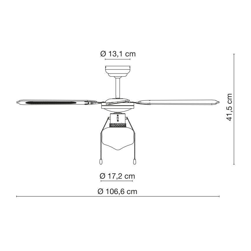 Globo - Ventilador de techo 1xE27/60W/230V