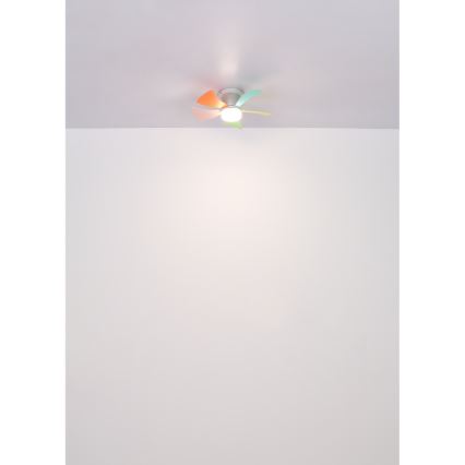 Globo - Ventilador de techo LED regulable LED/10W/230V 3000-6500K multicolor + mando a distancia