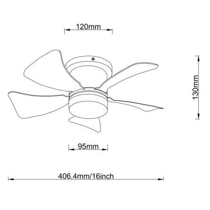 Globo - Ventilador de techo regulable LED/10W/230V 3000-6500K marrón + control remoto