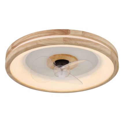 Globo - Plafón LED regulable con ventilador LED/30W/230V 2700-6500K marrón + control remoto