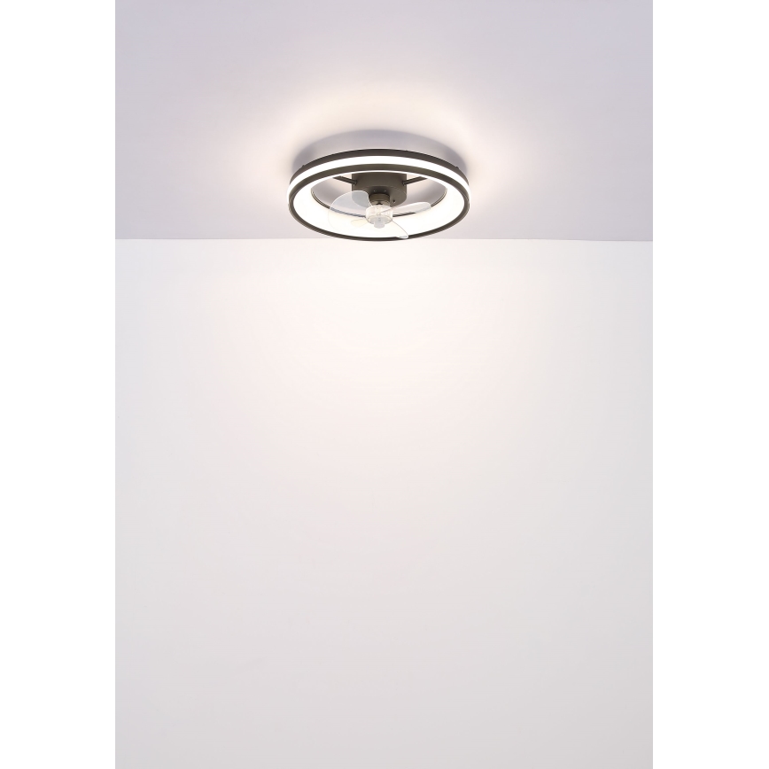 Globo - Plafón LED regulable con ventilador LED/30W/230V 2700-6500K negro + control remoto