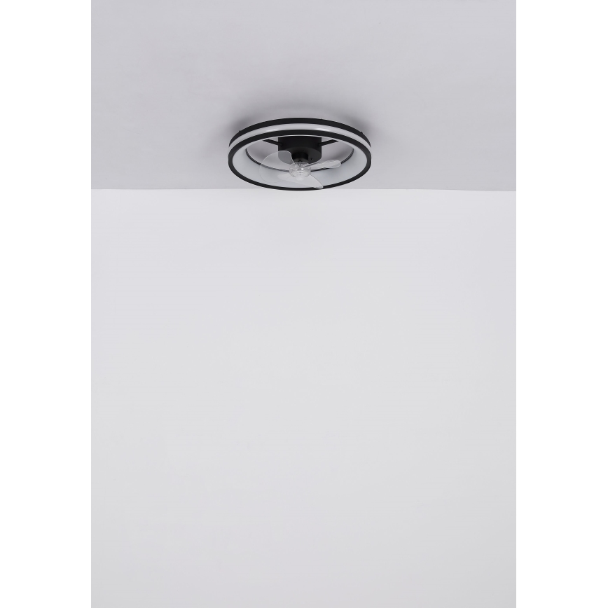 Globo - Plafón LED regulable con ventilador LED/30W/230V 2700-6500K negro + control remoto