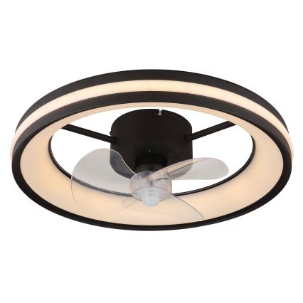 Globo - Plafón LED regulable con ventilador LED/30W/230V 2700-6500K negro + control remoto