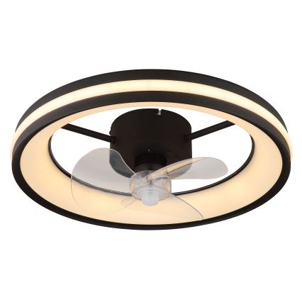 Globo - Plafón LED regulable con ventilador LED/30W/230V 2700-6500K negro + control remoto