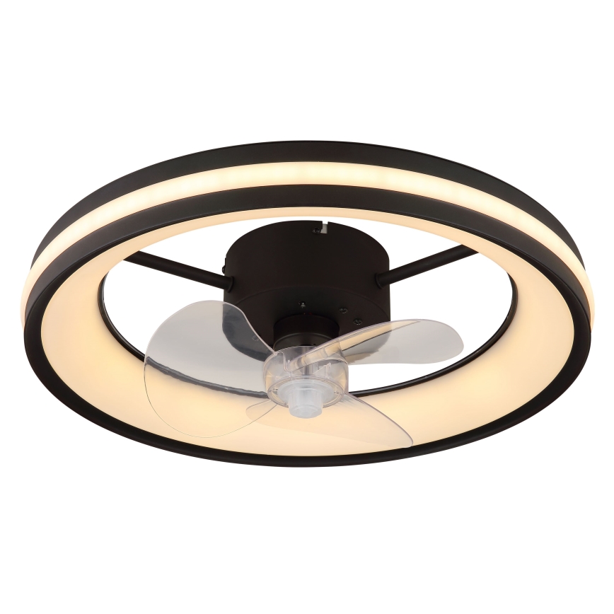 Globo - Plafón LED regulable con ventilador LED/30W/230V 2700-6500K negro + control remoto