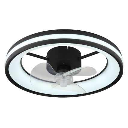 Globo - Plafón LED regulable con ventilador LED/30W/230V 2700-6500K negro + control remoto
