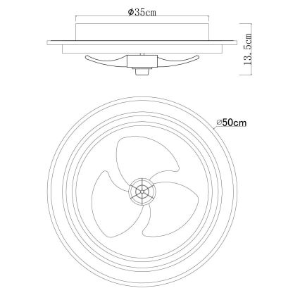 Globo - Ventilador de techo LED regulable LED/32W/230V 2700-6500K + mando a distancia