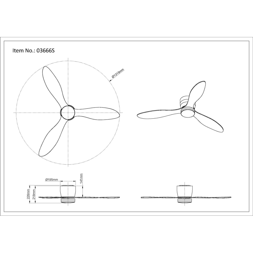 Globo - Ventilador de techo LED regulable LED/20W/230V 3000-6500K + control remoto