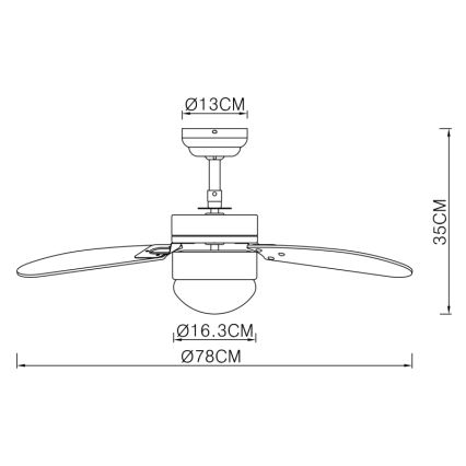 Globo - Ventilador de techo 1xE14/60W/230V