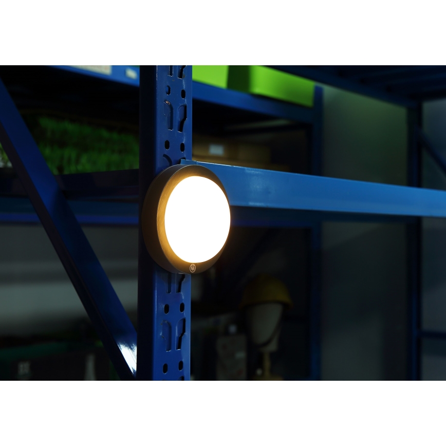 Globo - Lámpara de pared LED recargable con sensor táctil LED/1,2W/3,7V diámetro 15 cm 1800 mAh negra