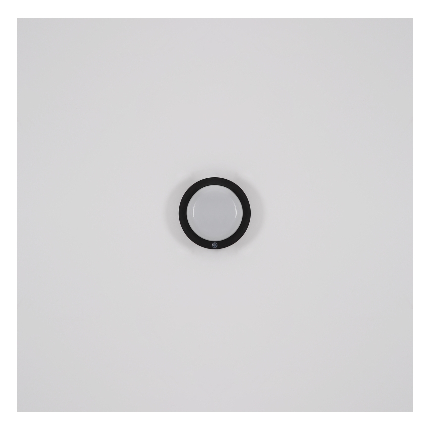 Globo - Lámpara de pared LED recargable con sensor táctil LED/1,2W/3,7V diámetro 15 cm 1800 mAh negra