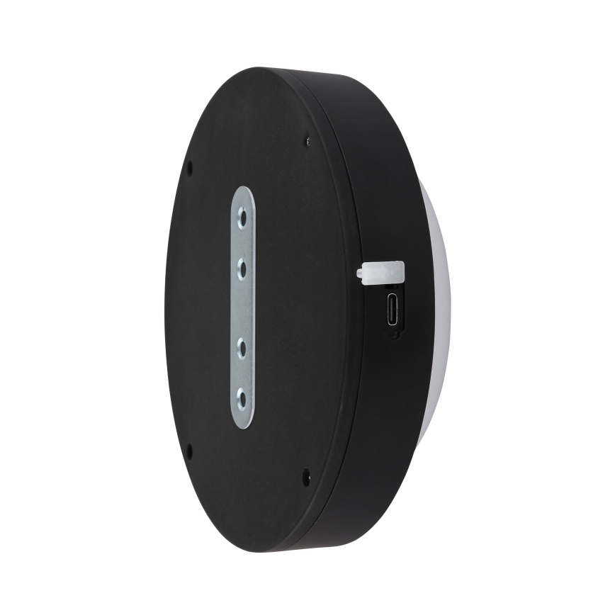 Globo - Lámpara de pared LED recargable con sensor táctil LED/1,2W/3,7V diámetro 15 cm 1800 mAh negra