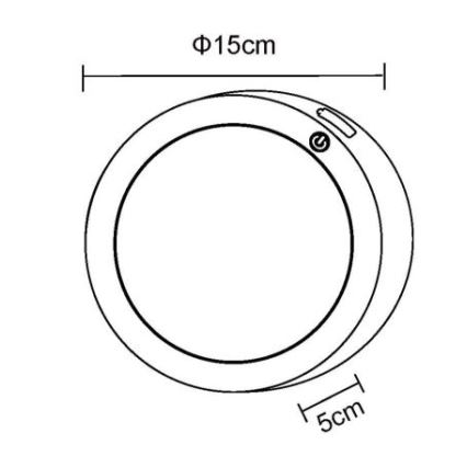Globo - Lámpara de pared LED recargable con sensor táctil LED/1,2W/3,7V diámetro 15 cm 1800 mAh negra